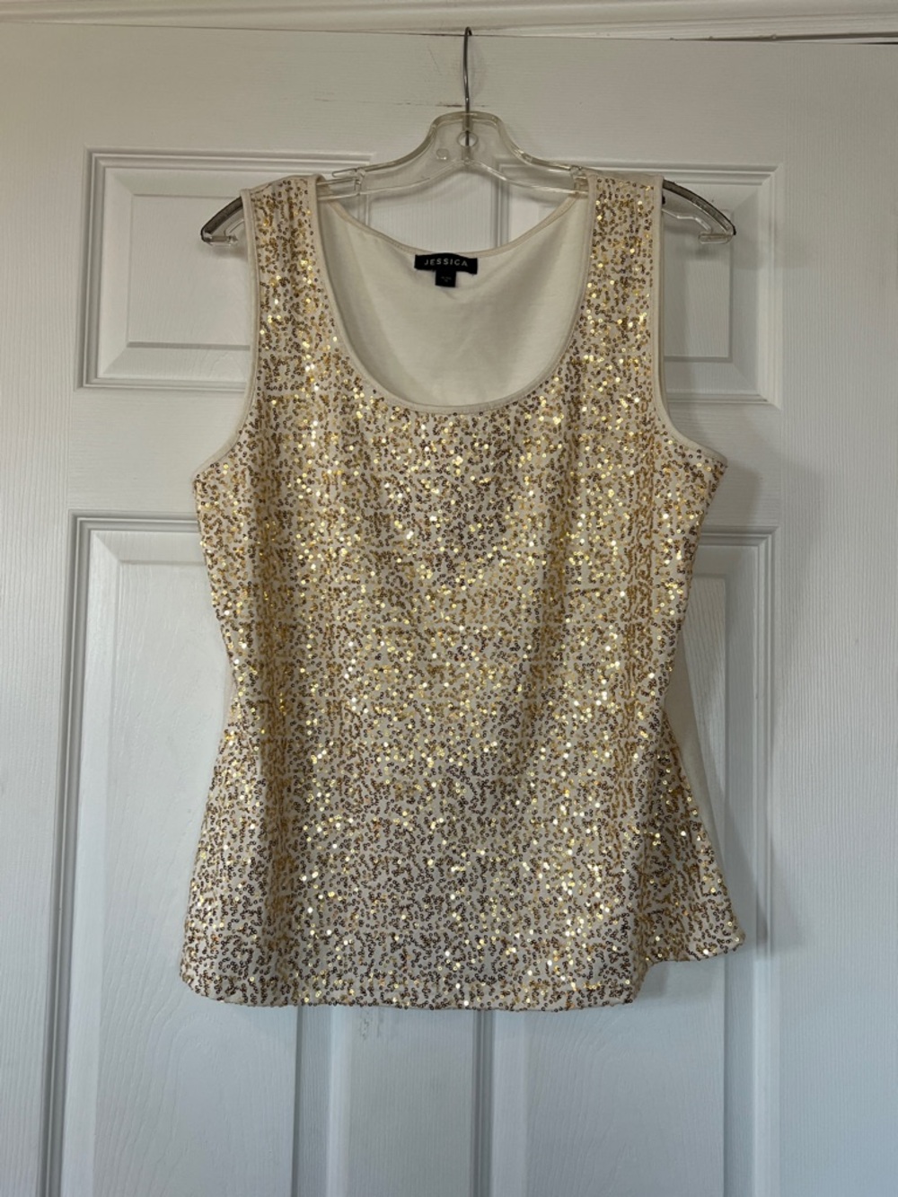 Jessica Gold Sequin Scoop Neck Camisole